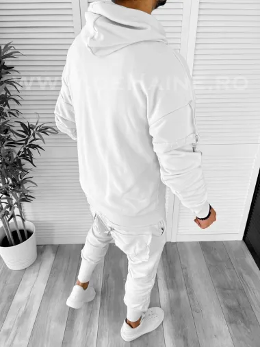 Trening barbati pantaloni + hanorac alb K031 P20-3.2